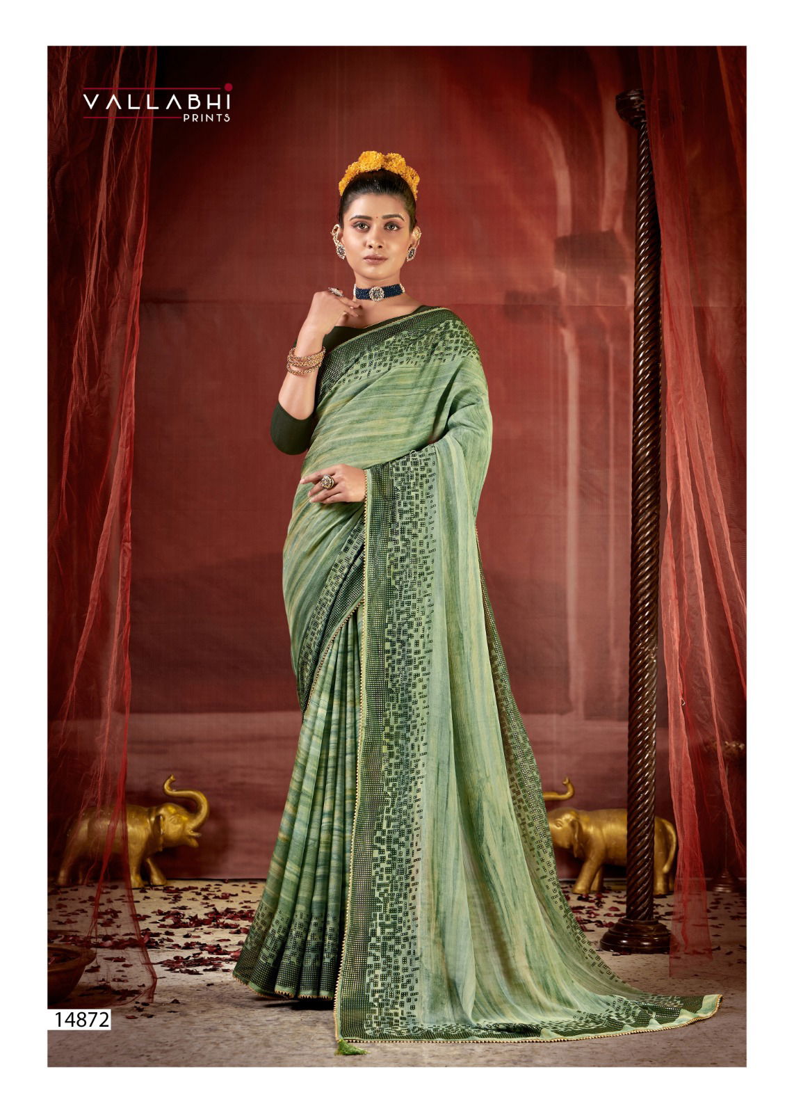 Naziya By Vallabhi Printed Chiffon Sarees Wholesale Shop In Surat